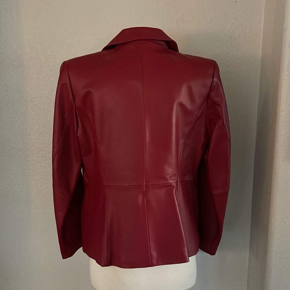 Terry Lewis Vintage Red Leather Jacket NWOT - Picture 3 of 10